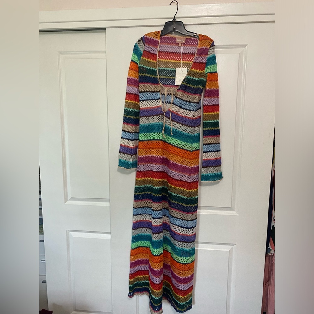 Show Me Your MuMu Multicolor Striped Swim Coverup